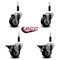 Service Caster 3'' Black Poly Wheel Swivel 7/8'' Expanding Stem Caster Set 2 Brakes, 4PK SCC-EX20S314-PPUB-BLK-2-PLB-2-78 - alternate 4